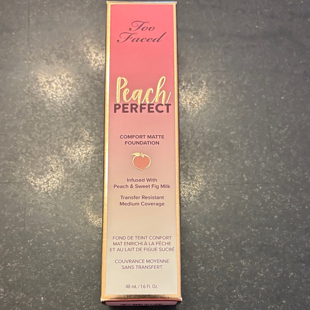 Too Faced Peach Perfect Comfort Matte Foundation in seashell